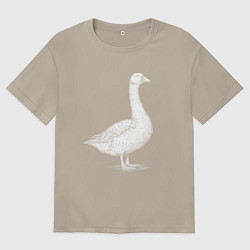 Футболка оверсайз мужская Профиль утки, цвет: миндальный