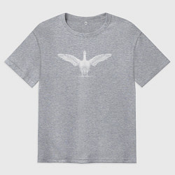 Футболка оверсайз мужская Утка машет крыльями, цвет: меланж