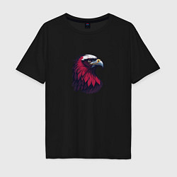 Футболка оверсайз мужская Красочный орел, цвет: черный