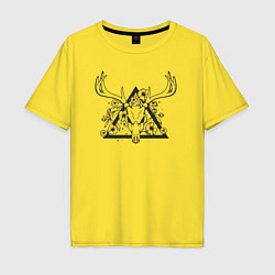 Футболка оверсайз мужская Dead deer, цвет: желтый