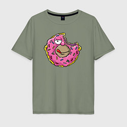 Футболка оверсайз мужская Homer donut, цвет: авокадо