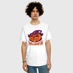Футболка оверсайз мужская Halloween праздник, цвет: белый — фото 2