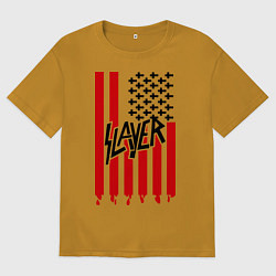 Футболка оверсайз мужская Slayer Flag, цвет: горчичный