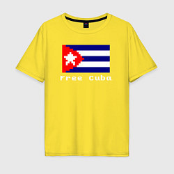 Футболка оверсайз мужская Free Cuba, цвет: желтый