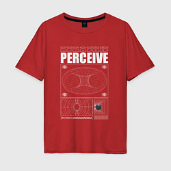 Футболка оверсайз мужская Perceive streetwear, цвет: красный