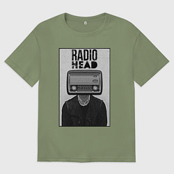 Футболка оверсайз мужская Radiohead human, цвет: авокадо