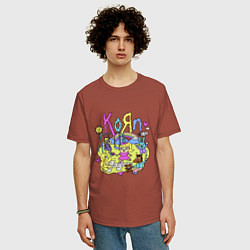 Футболка оверсайз мужская Korn - childs, цвет: кирпичный — фото 2