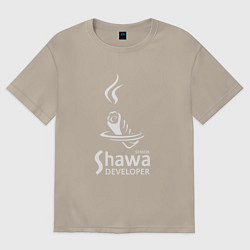Футболка оверсайз мужская Senior shawa developer white, цвет: миндальный