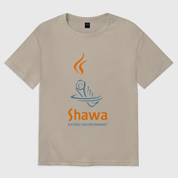 Футболка оверсайз мужская Shawa eating environment, цвет: миндальный