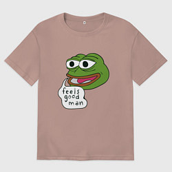 Футболка оверсайз мужская Pepe feels good man, цвет: пыльно-розовый