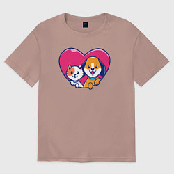Футболка оверсайз мужская Pets friends, цвет: пыльно-розовый