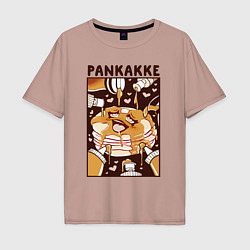 Футболка оверсайз мужская Блинчики - pancakes ahegao, цвет: пыльно-розовый