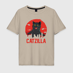 Футболка оверсайз мужская Catzilla, цвет: миндальный