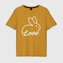 Футболка оверсайз мужская Love bunny, цвет: горчичный