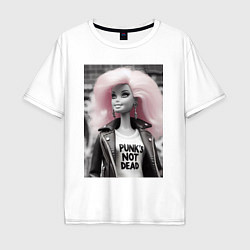Футболка оверсайз мужская Barbie - punks not dead, цвет: белый