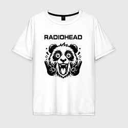 Футболка оверсайз мужская Radiohead - rock panda, цвет: белый