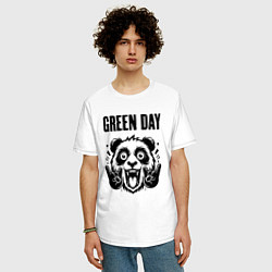 Футболка оверсайз мужская Green Day - rock panda, цвет: белый — фото 2