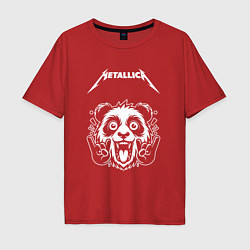 Футболка оверсайз мужская Metallica rock panda, цвет: красный