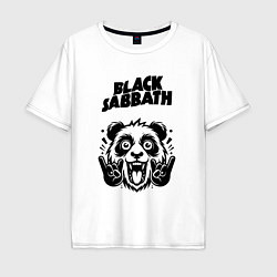 Футболка оверсайз мужская Black Sabbath - rock panda, цвет: белый