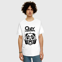 Футболка оверсайз мужская Ozzy Osbourne - rock panda, цвет: белый — фото 2