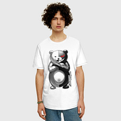 Футболка оверсайз мужская Монокума - Danganronpa, цвет: белый — фото 2