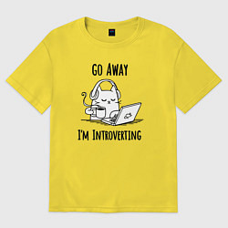 Футболка оверсайз мужская Go away im introverting, цвет: желтый