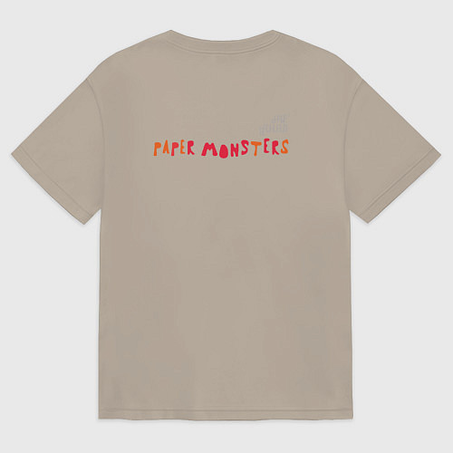 Мужская футболка оверсайз Depeche Mode - Dave Gahan paper mosters / Миндальный – фото 2