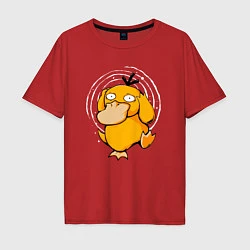Футболка оверсайз мужская Желтая утка псидак, цвет: красный