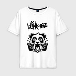 Футболка оверсайз мужская Blink 182 - rock panda, цвет: белый