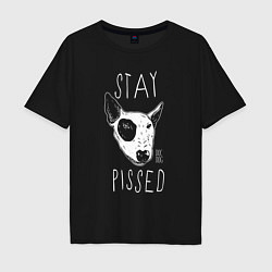 Футболка оверсайз мужская Stay dog pissed, цвет: черный