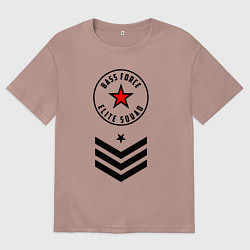 Футболка оверсайз мужская Сила басов - элитный отряд, цвет: пыльно-розовый