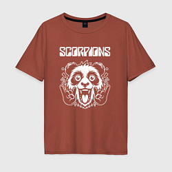 Футболка оверсайз мужская Scorpions rock panda, цвет: кирпичный