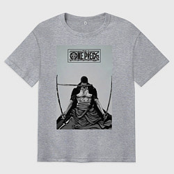 Футболка оверсайз мужская Зоро Ророноа Ван Пис, цвет: меланж