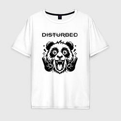 Футболка оверсайз мужская Disturbed - rock panda, цвет: белый