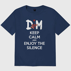 Футболка оверсайз мужская DM keep calm and enjoy the silence, цвет: тёмно-синий