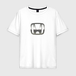 Футболка оверсайз мужская Honda logo auto grey, цвет: белый