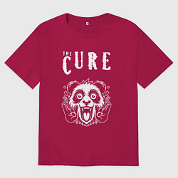Футболка оверсайз мужская The Cure rock panda, цвет: маджента