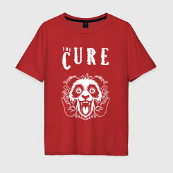 Футболка оверсайз мужская The Cure rock panda, цвет: красный