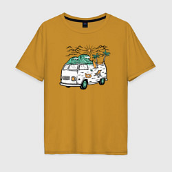 Футболка оверсайз мужская Summer trip VW, цвет: горчичный