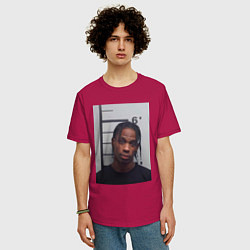 Футболка оверсайз мужская Travis Scott magshot, цвет: маджента — фото 2