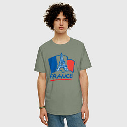 Футболка оверсайз мужская France, цвет: авокадо — фото 2