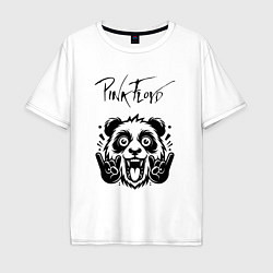 Футболка оверсайз мужская Pink Floyd - rock panda, цвет: белый
