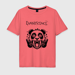 Футболка оверсайз мужская Evanescence - rock panda, цвет: коралловый