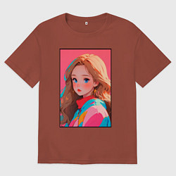 Мужская футболка оверсайз Красивая девушка - аниме кореянка в спорткостюме