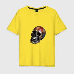 Футболка оверсайз мужская Железный череп, цвет: желтый