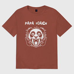 Футболка оверсайз мужская Papa Roach rock panda, цвет: кирпичный