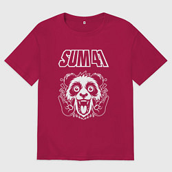 Футболка оверсайз мужская Sum41 rock panda, цвет: маджента