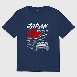 Футболка оверсайз мужская Jupan street life mitsubishi lancer, цвет: тёмно-синий