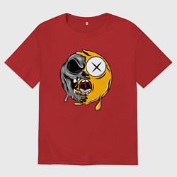 Футболка оверсайз мужская Smile funny, цвет: красный