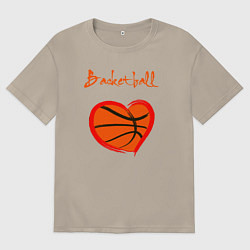 Футболка оверсайз мужская Basket love, цвет: миндальный